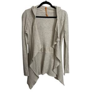 Anthropologie Cardigan Womens XS Natural Gray Waterfall Hooded Saturday Sunday